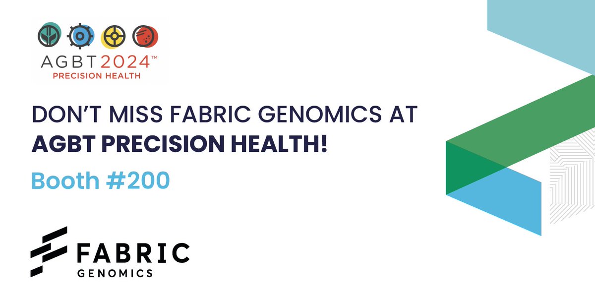 FabricGenomics's tweet image. 🧬 The Fabric Genomics team will be at @agbt Precision Health. Meet us at booth 200 and learn how Fabric Genomics is scaling precision medicine for pediatrics in genetic testing programs for top children's hospitals!