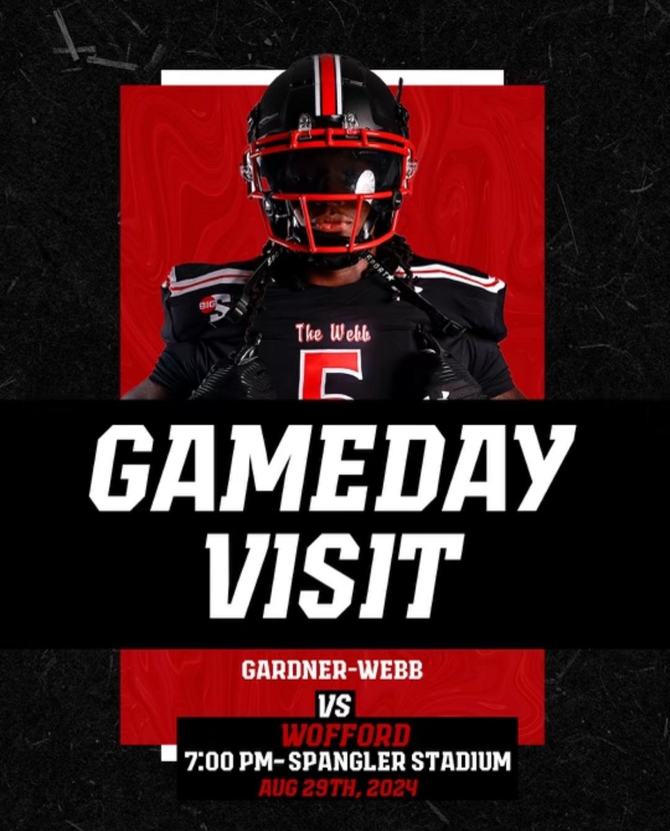 Thank you <a href="/GWUFootball/">Gardner-Webb Football</a> for the invite. Excited to visit🏈<a href="/CoachOsbey/">Perry Osbey (Coach P)</a> <a href="/CoachAdrian_/">Coach A 🏈</a> <a href="/cmacc16/">Coach Macc</a> <a href="/Prov_Football/">🅿️rovidence Football</a>