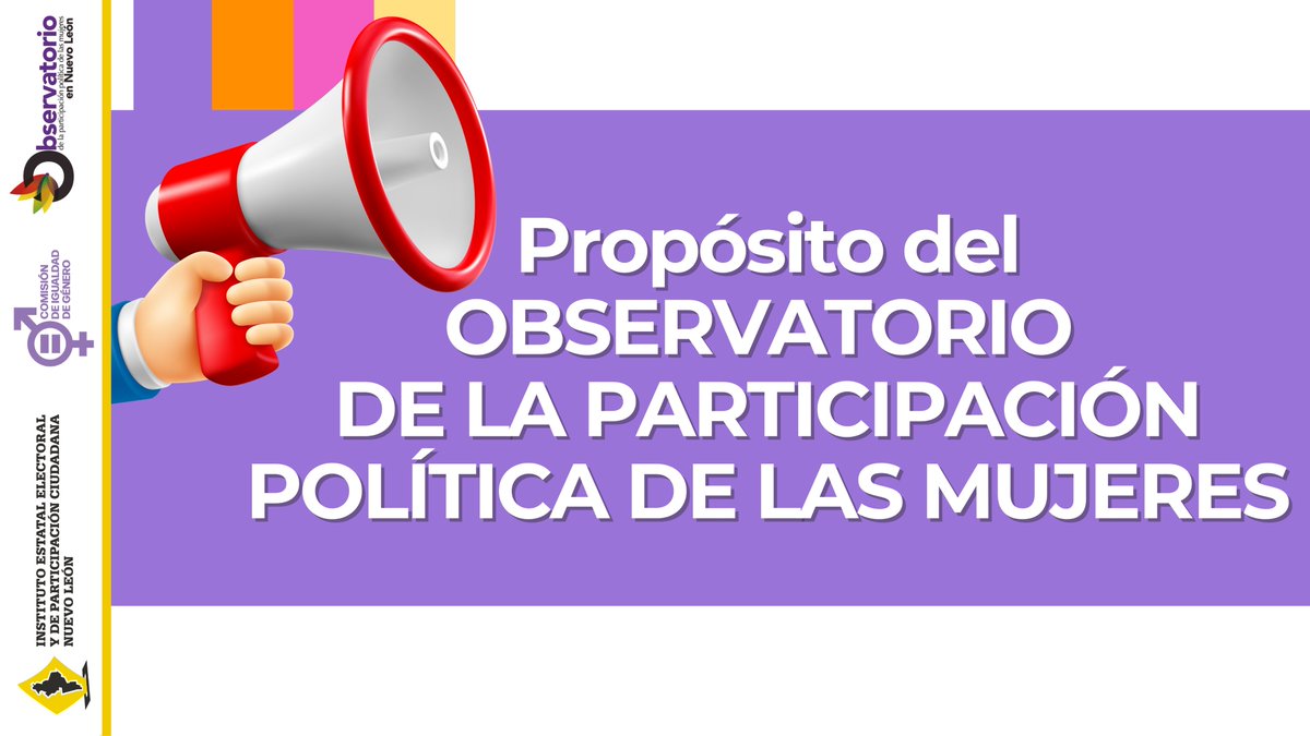 ieepcnlmx's tweet photo. ¿Sabes cuál es el Propósito del Observatorio de la Participación Política de las Mujeres? Abro hilo 🧵: https://t.co/utYn7pNSmp
