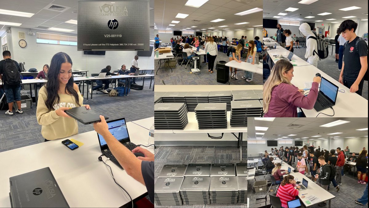 edtechmatt's tweet image. The ITS Client Services Department and other staff on the team deployed new HP Fortis X360 laptops to all students at Deltona HS this week. They did a great job organizing and implementing the plan. Next up is Galaxy Middle School. @ITS4VCS