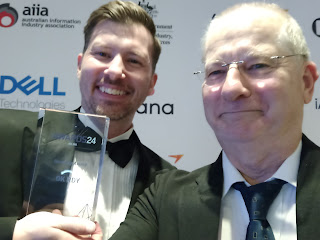 Way back in 2017, I had the pleasure of mentoring a team working on the <a href="/ok_rdy/">OK RDY</a> mentoring platform in <a href="/InnovationACT/">InnovationACT</a> competition. Last night Timothy McKay, CEO &amp; founder of OK RDY accepted the <a href="/AIIA_ICT/">🇦🇺 AIIA</a>  #theiAward for diversity.  blog.highereducationwhisperer.com/2024/08/ok-rdy…