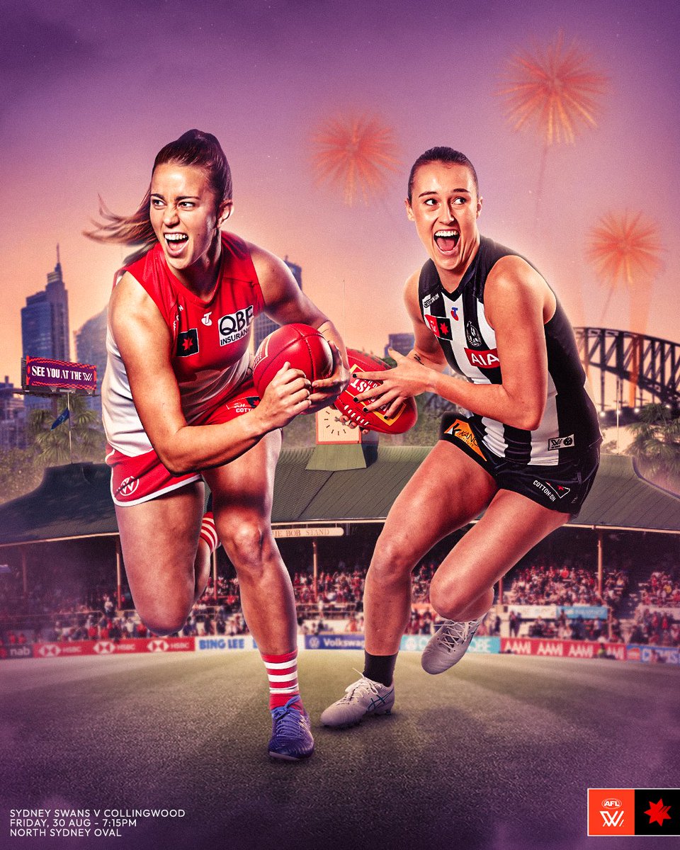 weee'rrrreee baaacckkkkk 😏

The 2024 NAB AFLW Season gets underway at North Sydney Oval tonight, with the Swans hosting the Magpies.