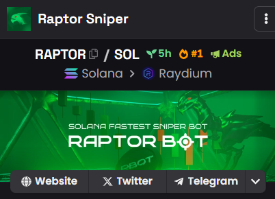 Raptor Sniper | Snipe First, Trade Fast tweet media