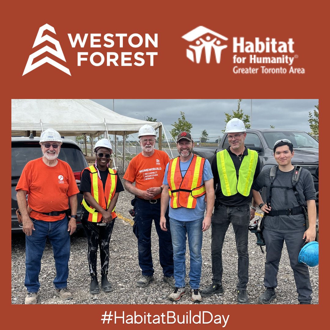 Weston Forest (@weston_forest) on Twitter photo Building homes and building smiles! Weston Forest teams up with <a href="/HabitatGTA/">Habitat for Humanity GTA</a> to lend a helping hand at the McLaughlin & Madawaska site in Brampton.
10/10 experience!
#HabitatBuildDay #HabitatForHumanity #BuildingInBrampton #YoullLoveDoingBusinessWithUs #YoullLoveWorkingWithUs Building homes and building smiles! Weston Forest teams up with <a href="/HabitatGTA/">Habitat for Humanity GTA</a> to lend a helping hand at the McLaughlin & Madawaska site in Brampton.
10/10 experience!
#HabitatBuildDay #HabitatForHumanity #BuildingInBrampton #YoullLoveDoingBusinessWithUs #YoullLoveWorkingWithUs