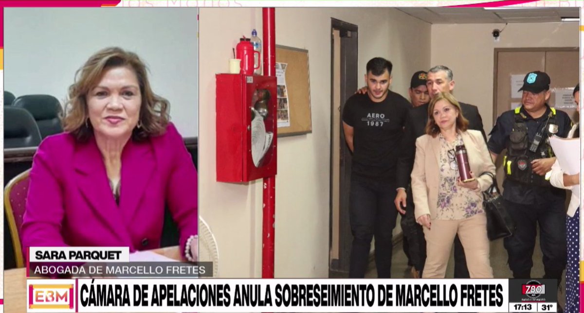 780AM's tweet photo. ☎️En comunicación con la Abg. Sara Parquet, representante de Marcello Fretes

❌Cámara de Apelaciones anula sobreseimiento de Marcello Fretes

📡Escucha: https://t.co/YLhIUV11iK #780AM @Megatv_py📺 https://t.co/BpIQQsMt5z