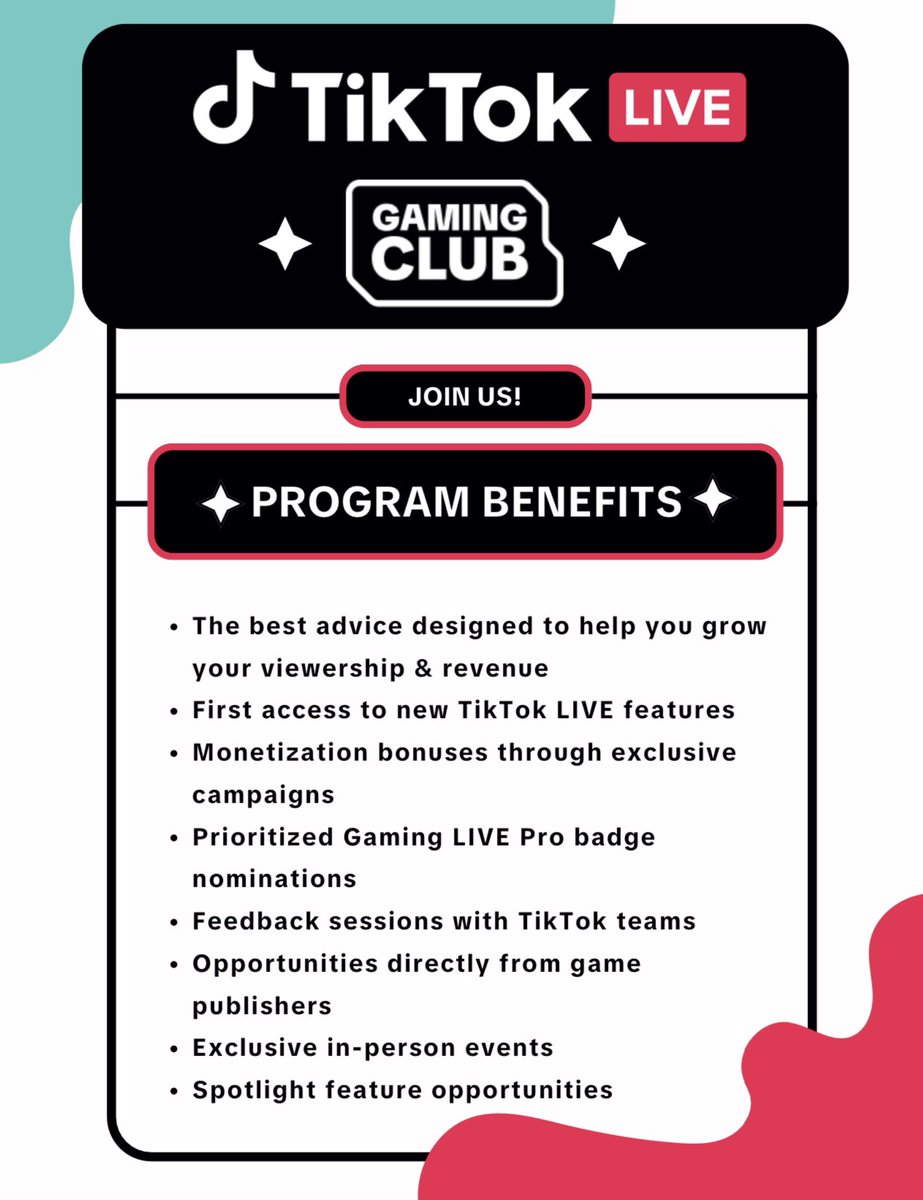 TikTok Gaming Pros in the TikTok Creator Gaming Club check your email for our event in San Diego on Thursday, September 19! ⏰ 

Want to know how to be a part of <a href="/tiktoklive_US/">TikTok LIVE</a> Gaming Club ➡️ wj.tiktokv-us.com/q/61721/21998d…