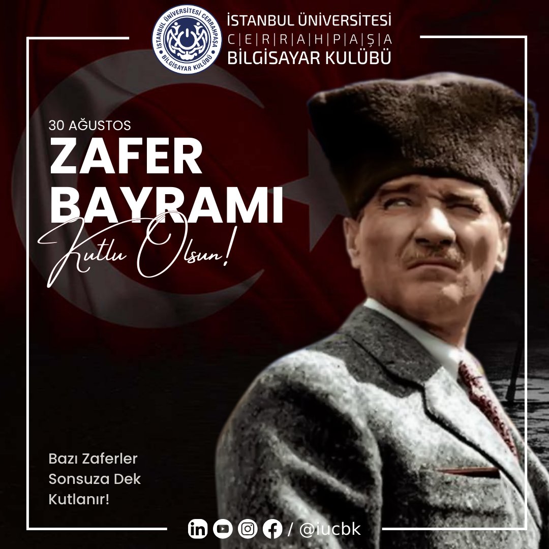 #30AğustosZaferBayramımız kutlu olsun.

30 Ağustos zaferini bize armağan eden, istiklâl mücadelemizin bütün kahramanlarını, başta Gazi Mustafa Kemal Atatürk olmak üzere aziz şehitlerimizi saygı, rahmet ve minnetle anıyoruz.