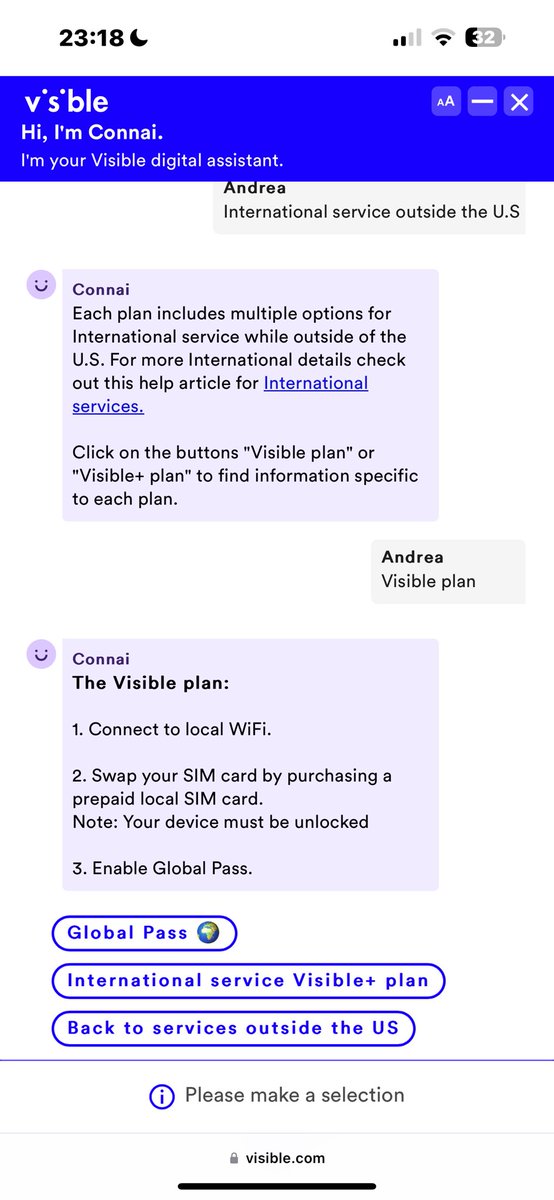 andreaclaire69's tweet photo. @Visible  why can I not use my data in Europe? I paid for a data plan https://t.co/b6xNBtin6o