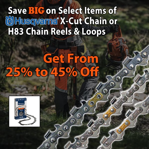 🗣 #LaborDay #Savings event is here! Get an unbeatable deal on select items of <a href="/HusqvarnaUSA/">HusqvarnaUSA</a>  X-Cut Chain or H83 #Chain #Reels &amp; #Loops. 🏃‍♂️ Hurry-this offer won't last long! Available while supplies last.
.
Click here to order bit.ly/Husqvarna25to4…
