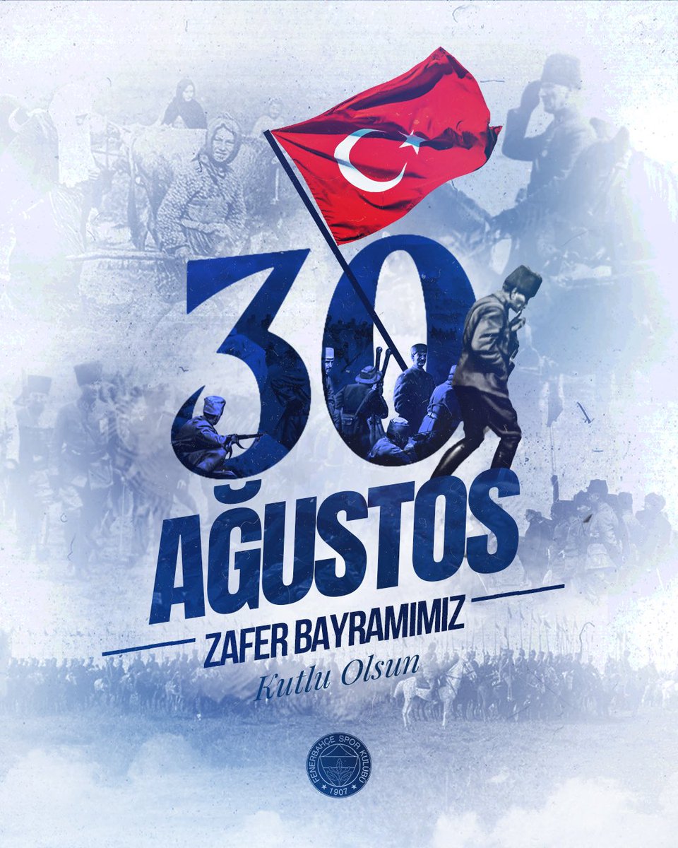 fenerbahcetksb's tweet photo. BİR MİLLETİN KURTULUŞ VE VAROLUŞ ZAFERİNİN 102. YIL DÖNÜMÜ KUTLU OLSUN!

30 Ağustos Zafer Bayramı, sadece askeri bir başarı değil, aynı zamanda özgürlüğün, ulusal egemenliğin ve milli birlikteliğin temsilidir.

Gazi Mustafa Kemal Atatürk'ün önderliğinde gerçekleştirilen bu büyük mücadele, Türk milletinin bağımsızlık ve egemenlik konusundaki kararlılığını tüm dünyaya bir kez daha göstermiştir. 

Bu vesileyle tarihimizin en önemli dönüm noktalarından biri olan 30 Ağustos Zafer Bayramımızı kutluyor;

Türkiye Cumhuriyeti’nin kuruluşunda ve bugünlere gelmesinde en büyük pay sahibi olan başta Başkomutan Gazi Mustafa Kemal Atatürk ve silah arkadaşları olmak üzere Atamızın önderliğinde çıktıkları bu yolda canlarını ortaya koyan tüm şehitlerimizi, gazilerimizi ve milletimizin kıymetli bireylerini sonsuz minnet ve saygıyla anıyoruz.

Büyük Zaferimizin 102. yılı kutlu olsun!

FENERBAHÇE SPOR KULÜBÜ