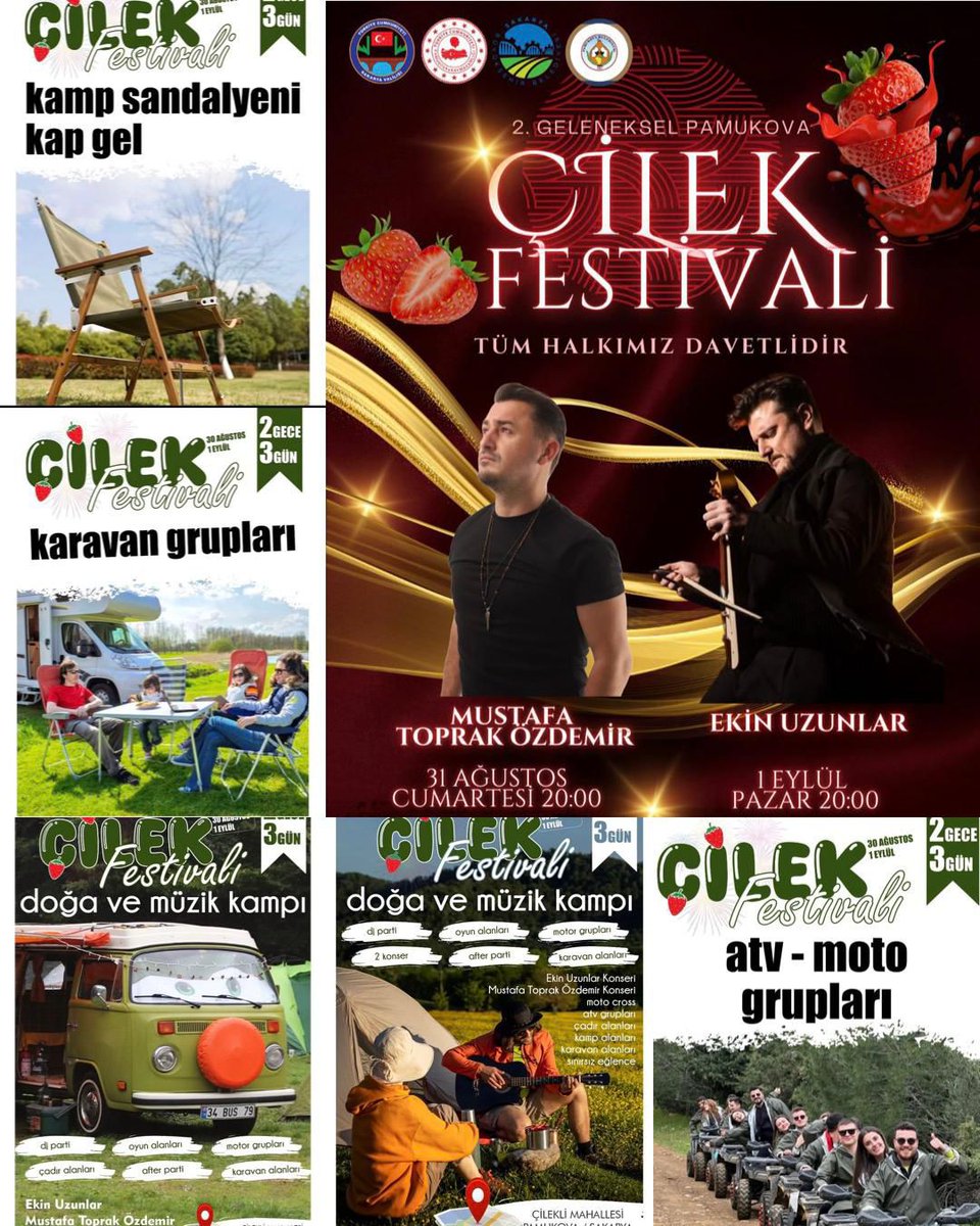 Çilek Festivali için biz hazırız... Hâlâ hafta sonu planın yoksa seni Çilek Festivali' ne davet ediyoruz... #kamp #cadir #doga #festival