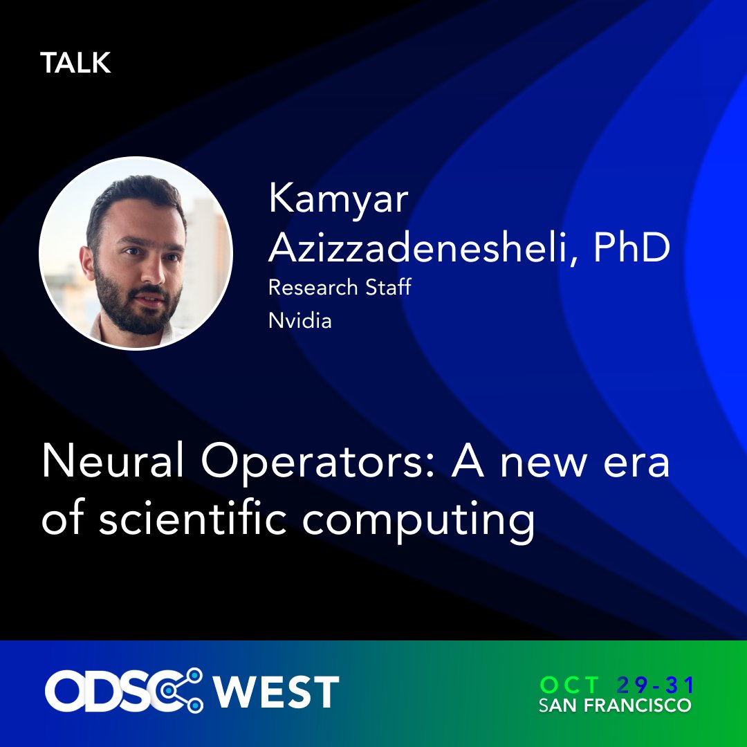 _odsc's tweet image. We’re thrilled to announce that Kamyar Azizzadenesheli, Research Staff at Nvidia, will be speaking at #ODSCWest this October.

✅ Register now: 
hubs.li/Q02N2SRM0