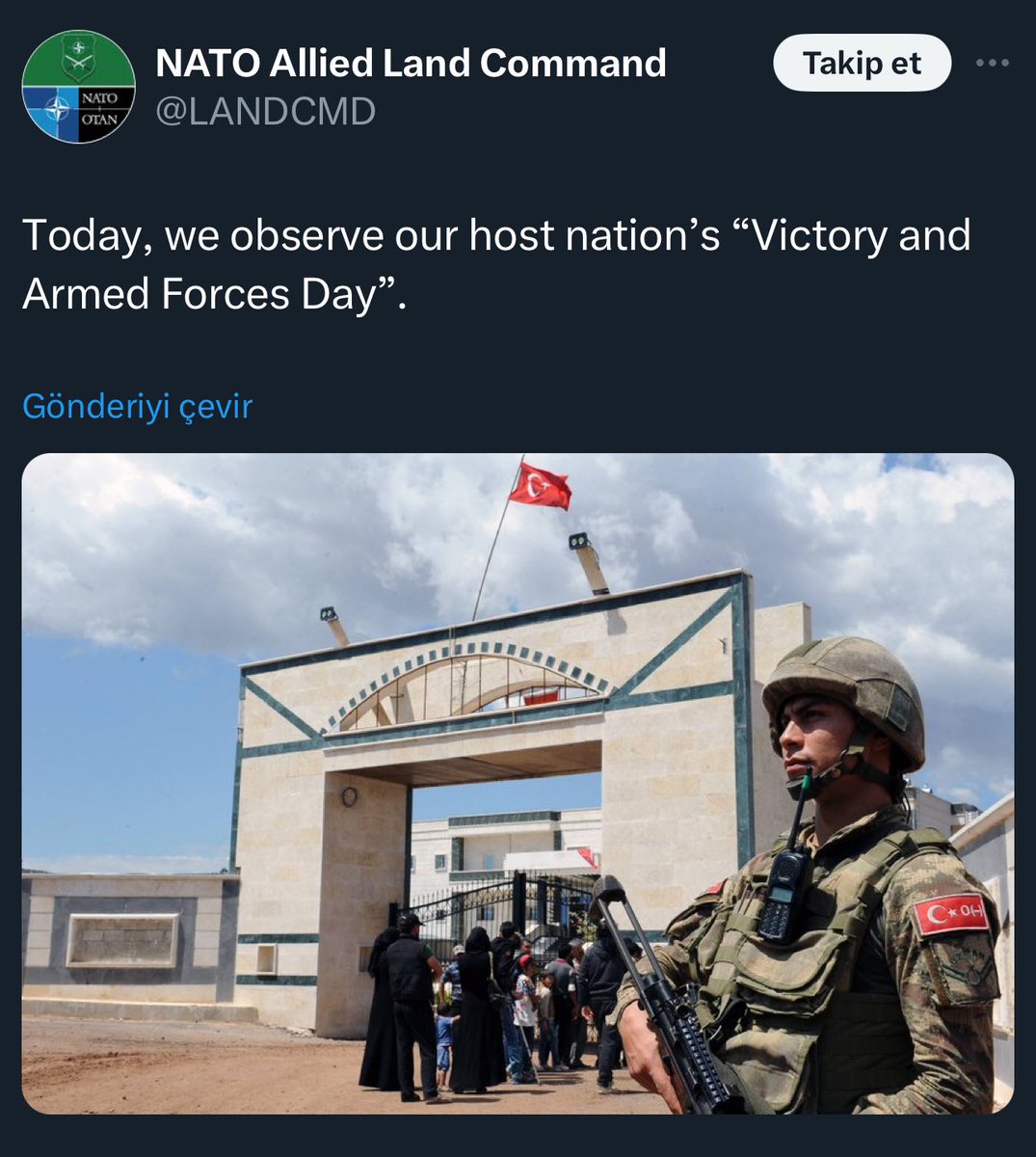 darkwebhaber's tweet photo. NATO Müttefik Kara Komutanlığı, Türkiye’nin 30 Ağustos Zafer Bayramı’nı “Mülteciler” temalı bir fotoğrafla kutladı. https://t.co/eogsFaJ97z