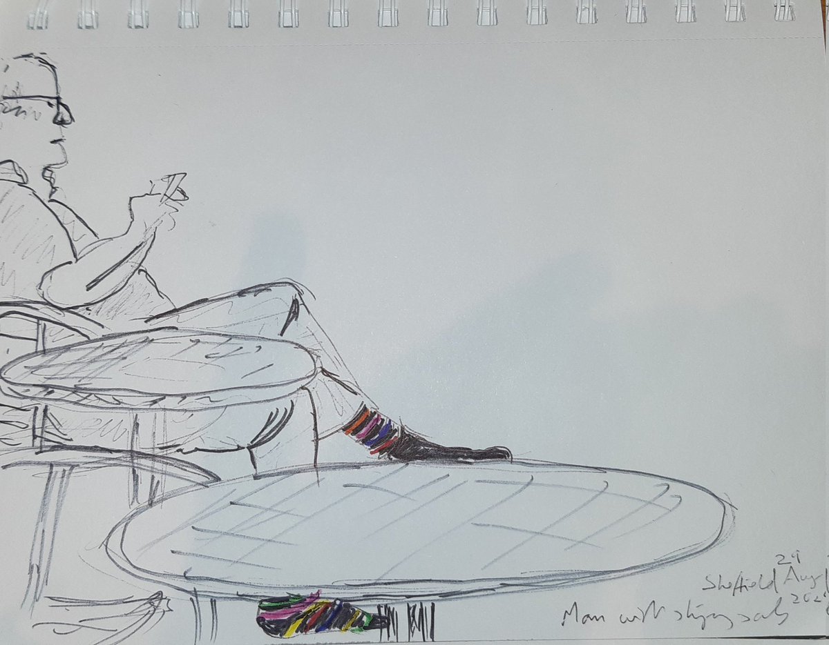 Saw this chap and his impressively stripey #socks in #Sheffield today