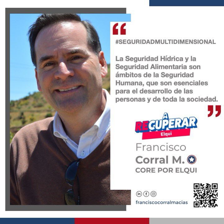 fcorralmacias's tweet photo. #SEGURIDADMULTIDIMENSIONAL, #SEGURIDADHÍDRICA Y #SEGURIDADALIMENTARIA
Hace largo tiempo vengo estudiando, trabajando y promoviendo estos tres conceptos que me resultan claves para el futuro de la #RegióndeCoquimbo.
La Seguridad Multidimensional es un concepto que va mucho más allá de la urgente seguridad pública que adolecemos. Implica una mirada en 360º, involucrando todos los ámbitos relacionados a la satisfacción de las necesidades fundamentales del ser humano que inciden en su calidad de vida.
La Seguridad Hídrica y la Seguridad Alimentaria son dos ámbitos de la Seguridad Humana, que son esenciales para el desarrollo de las personas y de toda sociedad.
¡Seamos claros! Sin agua no hay agricultura y sin agricultura no hay alimentos y desarrollo posible, potenciando riesgos y amenazas en la cadena de suministro, empleos, comercio, transporte, emprendimientos, turismo, acceso a la salud, educación y pensiones, lo que conlleva a consecuencias graves de inseguridad general.
#EmergenciaHídricaEstructural #CrisisdelAgua #EscasezHídrica #AgroAguaAlimentos #Agronomía #ARecuperarChile #DerechoAlimentación #AgriculturaSustentable #PolíticaAlimentaria #ProvinciadeElqui #CORE #FranciscoCorralxElqui #CORExElqui #ConsejeroRegionalxElqui