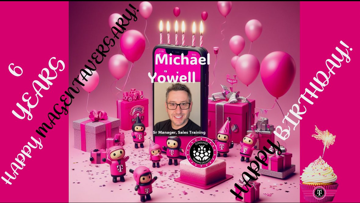 Kristina Turner (@trainertinat) on Twitter photo HAPPY BIRTHDAY AND HAPPY MAGENTA-VERSARY !!!! <a href="/YowellMichael/">Michael C Yowell</a> a one in a million leader! Thankful and grateful always to have you as a boss and in my corner! 💕💕💕🎂🎂🎂 HAPPY BIRTHDAY AND HAPPY MAGENTA-VERSARY !!!! <a href="/YowellMichael/">Michael C Yowell</a> a one in a million leader! Thankful and grateful always to have you as a boss and in my corner! 💕💕💕🎂🎂🎂