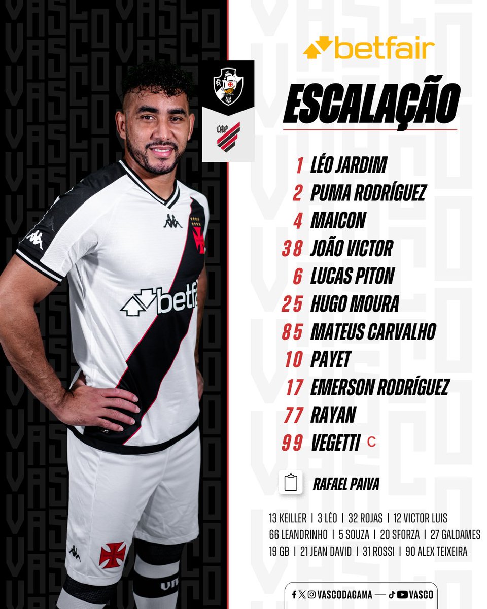 VascodaGama's tweet image. 🖼️ Escalação Cruzmaltina no formato estático.

#VASxCAP
#EscalaçãoVasco
#VascoDaGama