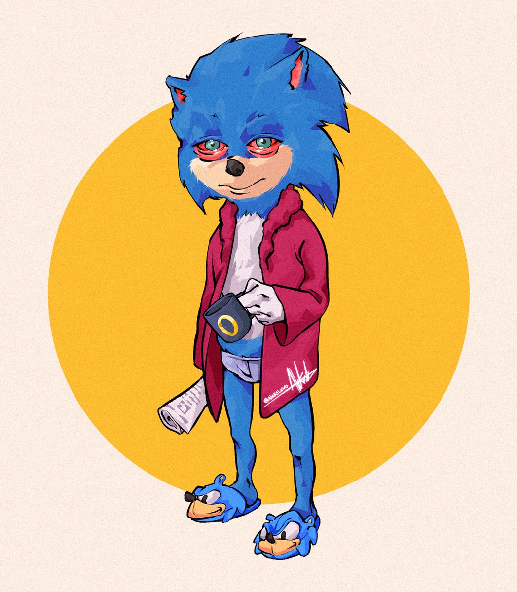 with the new Sonic movie trailer here's a Sonic drawing i did waaaaay back when the teaser for the 1st movie came out (yes the cursed one 💀)