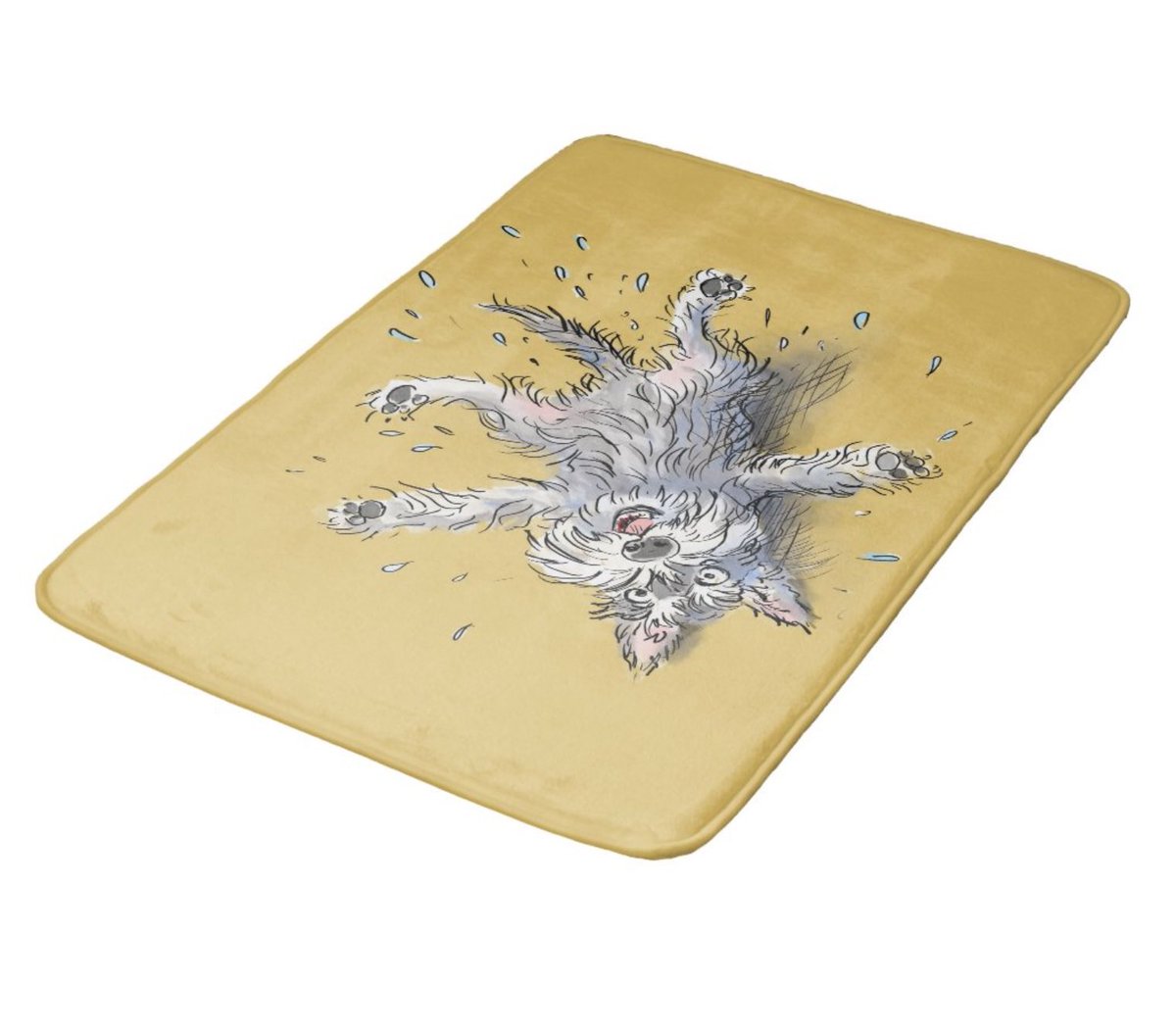 thedogpoet's tweet image. When you’re meant to be designing commercially viable dog themed products but your dogs keep telling you what to draw next. Herewiff the Happy Rollies After-Bath Bath Mat.
#dogmerch #dogsofx #dogsoftwitter #dogsagainstbaths #SchnauzerGang 
Link somewhere in bio…