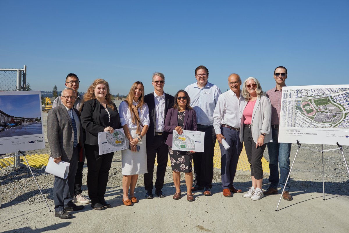 I had a great time at the site of the new Burke Mountain Middle/Secondary in #Coquitlam with <a href="/FinDonnelly/">Fin Donnelly</a>  this morning! Excited that this school will soon provide 1000 new seats for this fast-growing community. <a href="/sd43bc/">School District 43</a>