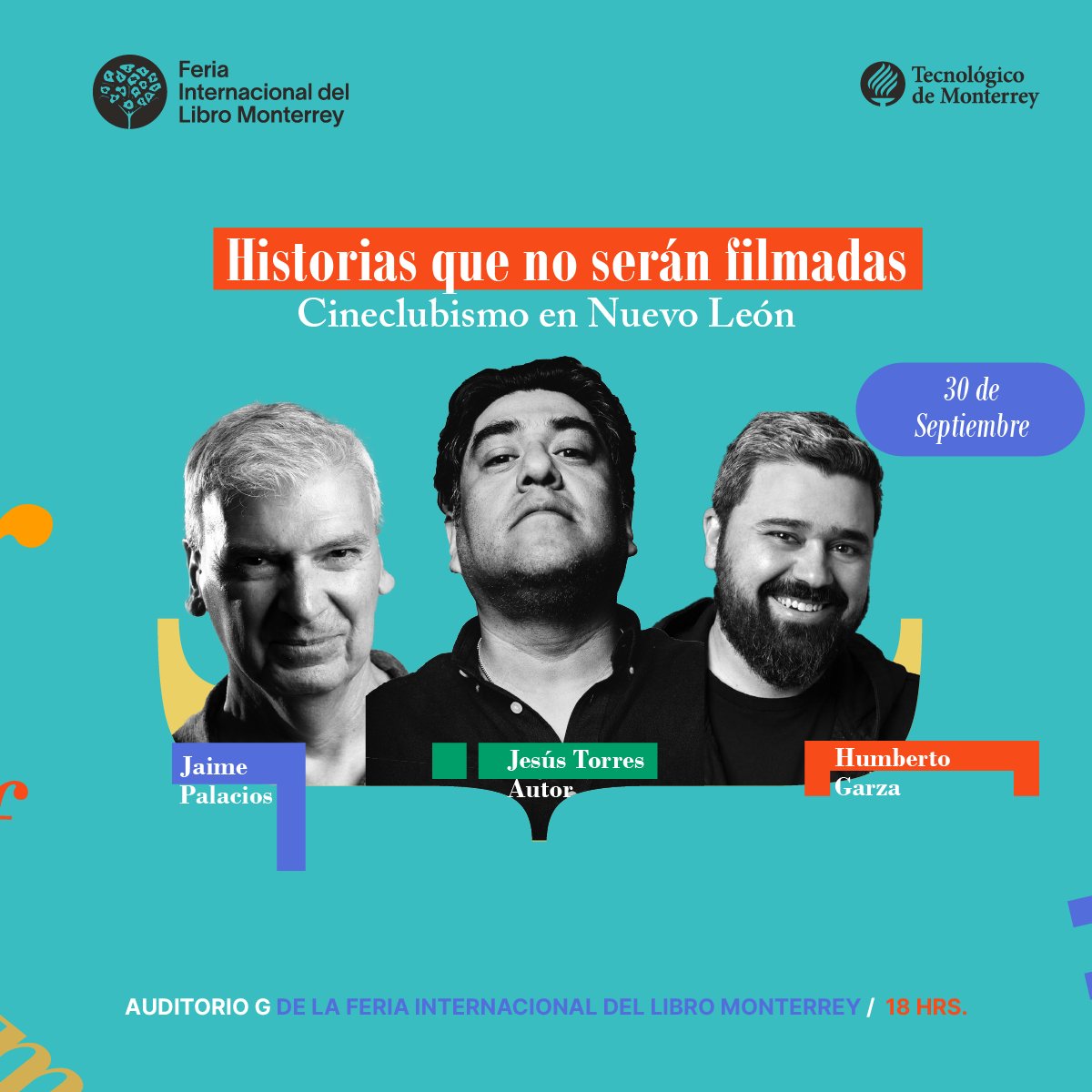 Bien escoltado por Jaime Palacios y Humberto Garza presento mi libro en la Feria del TEC.  Exactamente en un mes.
Ustedes, gente ocupada, separen la fecha. #libros #cine #mexico #monterrey #FILMTY