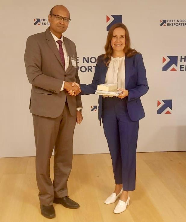 Ambassador Acquino Vimal called on Ms Marianne Sivertsen Næss, Hon’ble Minister of Fisheries and Ocean Policy of Norway and apprised her about the ongoing collaboration between India and Norway in the fields of fisheries, aquaculture and shipping.