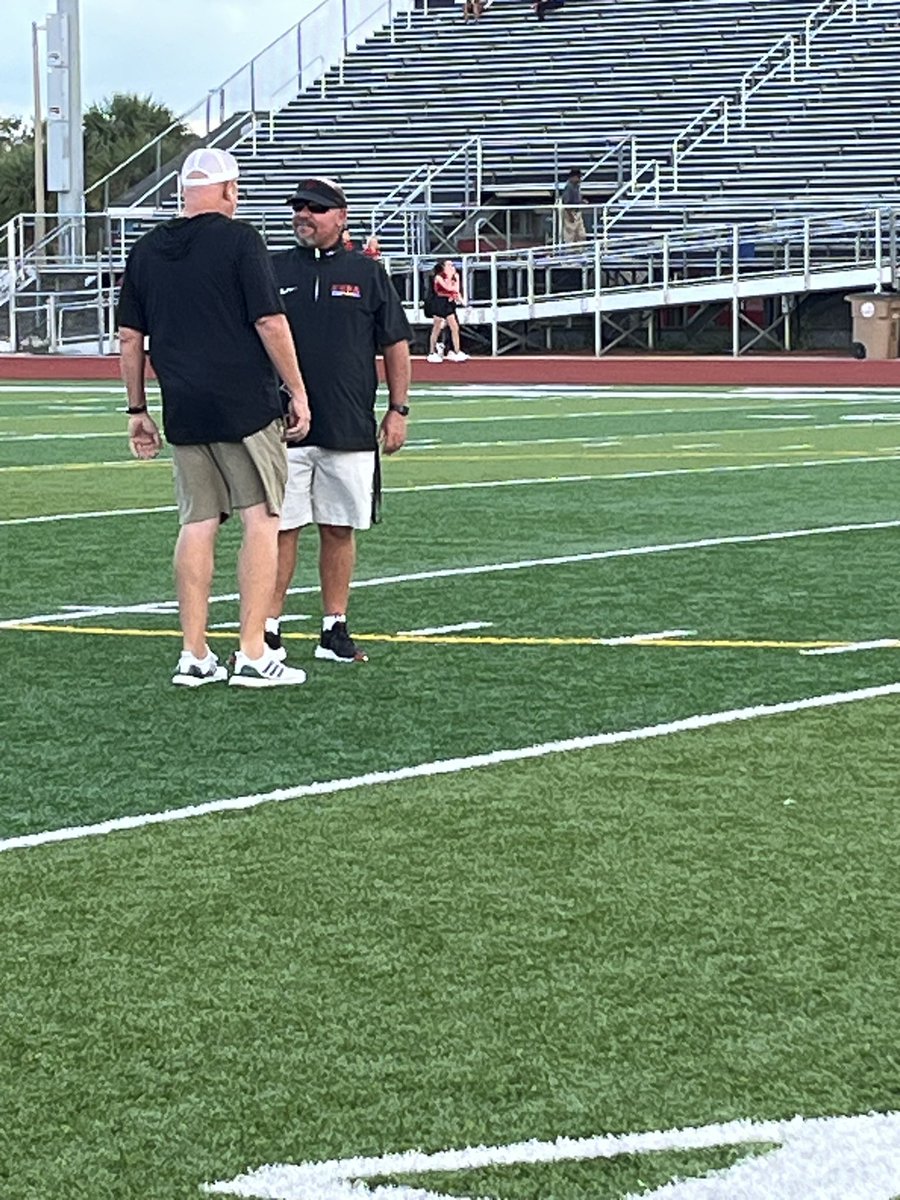Getting ready for Great night of football at New Smyrna Beach Sports Complex. SEVEN State Championships in this picture between <a href="/johnnywilk_john/">John Wilkinson</a> and <a href="/rickdarlington/">Rick Darlington</a>