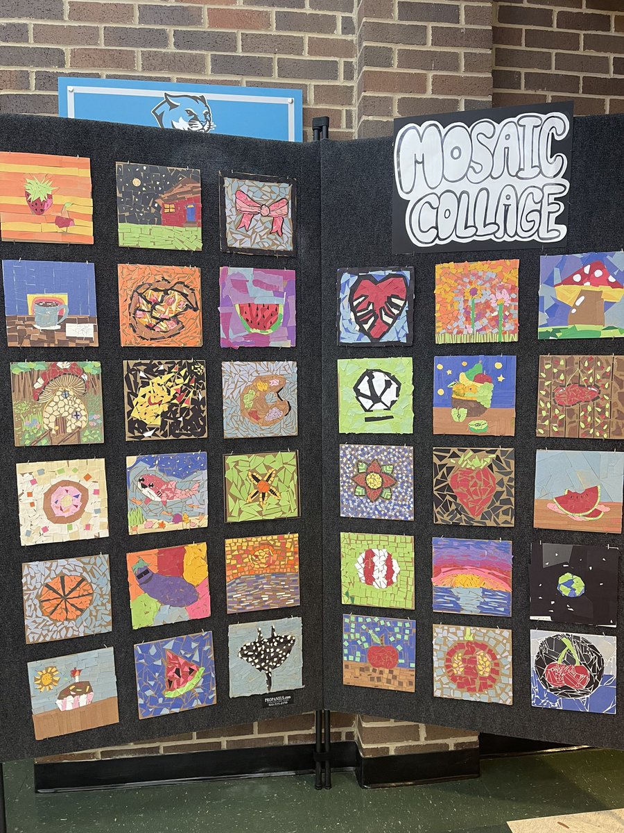 Wonderful mosaic art from our Cooper Cougars #art #mosaic #middleschoolart