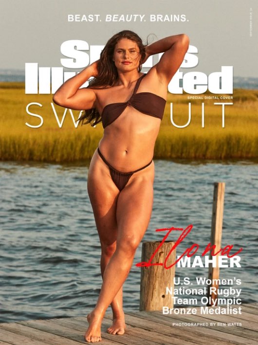 WallStreetMav's tweet image. What do you think of Sports Illustrated Swimsuit going with Ilona Maher, a rugby player, for the cover?
