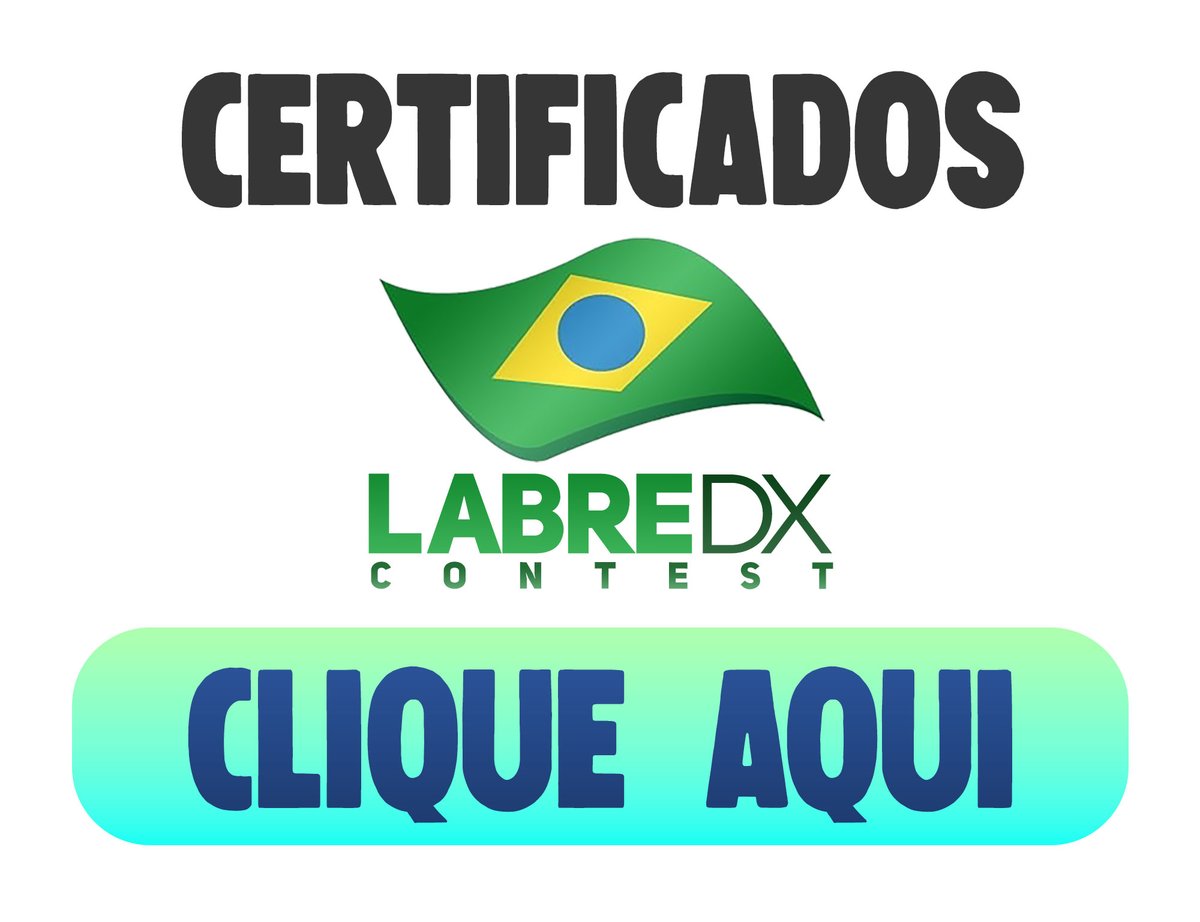 ⚠️ Baixe JÁ o seu Certificado de Participação do LABRE DX 🇧🇷 Contest. Acesse a página abaixo:

labre.org.br/baixe-ja-o-seu…