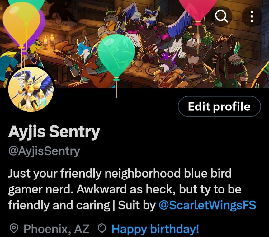 AyjisSentry's tweet photo. Not the balloons!

Welp, another hatchday ^v^ https://t.co/SfpcDW4rUB