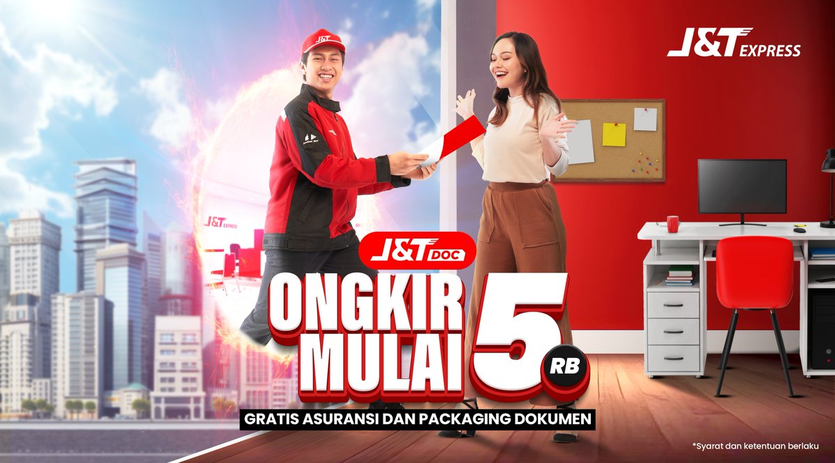 jntexpressid's tweet photo. Makin praktis dan hemat!
Kirim dokumen ke seluruh Indonesia, ongkir mulai 5 ribu, sudah termasuk gratis packaging dan asuransi hingga 250 ribu loh π£
Yuk, cobain kirim dokumen pake J&T DOCπ₯°
*S&K berlaku
#jntexpressid #JNTDOC #jntjadibisa #AdaTerusBuatKamu https://t.co/jcWftrfISV