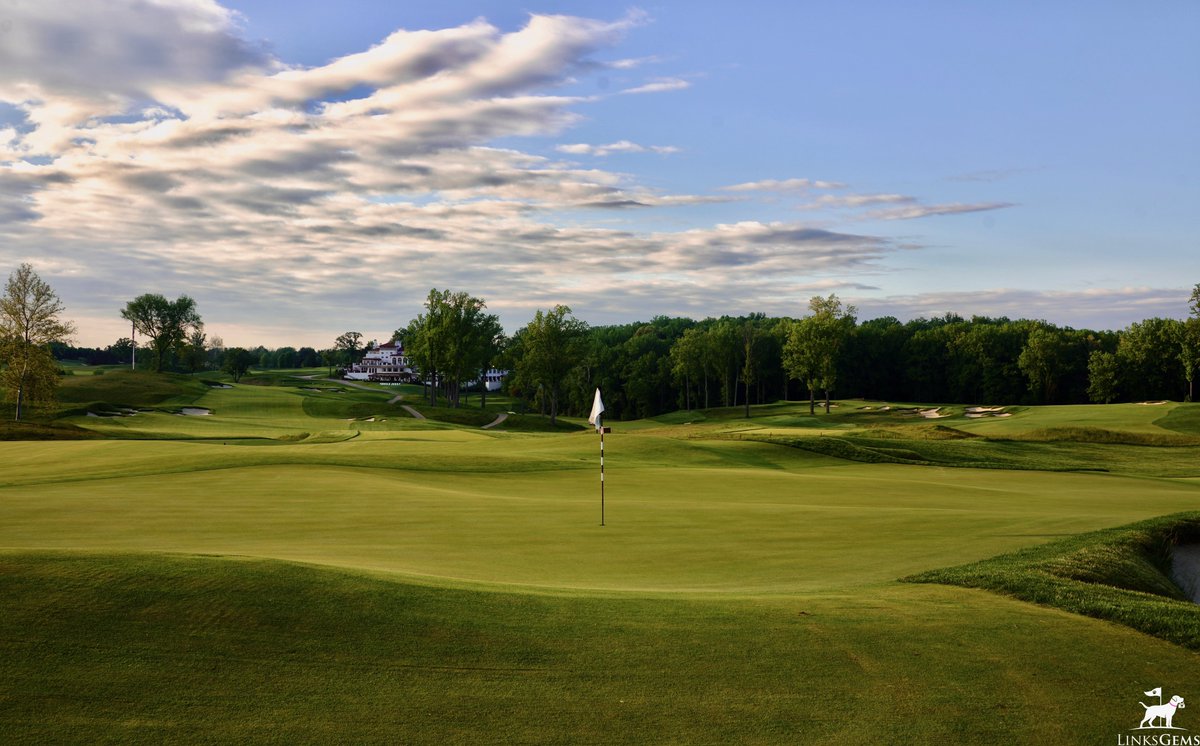 LinksGems's tweet photo. Best part about the Tour Championship this week for us golf architecture nerds is seeing Andrew Green getting some long deserved recognition for his work renovating East Lake.

His work at Congressional, seen here, is equally impressive. He completely transformed this historic golf course from a tired, softened, tree-choked layout to a beautiful, open, sharpened, dynamic venue capable of hosting a major or a group of 18-handicaps.