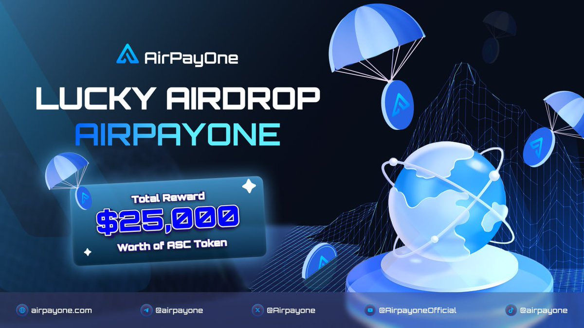 🪂 AirPayOne #Airdrop 

🏆 Reward: $5 Worth $ASC each for 4,000 Random Winner

👨‍👨‍👧‍👧 Referral: $5,000 Worth $ASC for Top 500 Referral

🔗 Airdrop Link: t.me/AirPayOneBot

⌛ End Date: 15th September, 2024
🏦 Distribution: 24 hours before the TGE

#Airdrops #Bitcoin $DOGS #DOGS