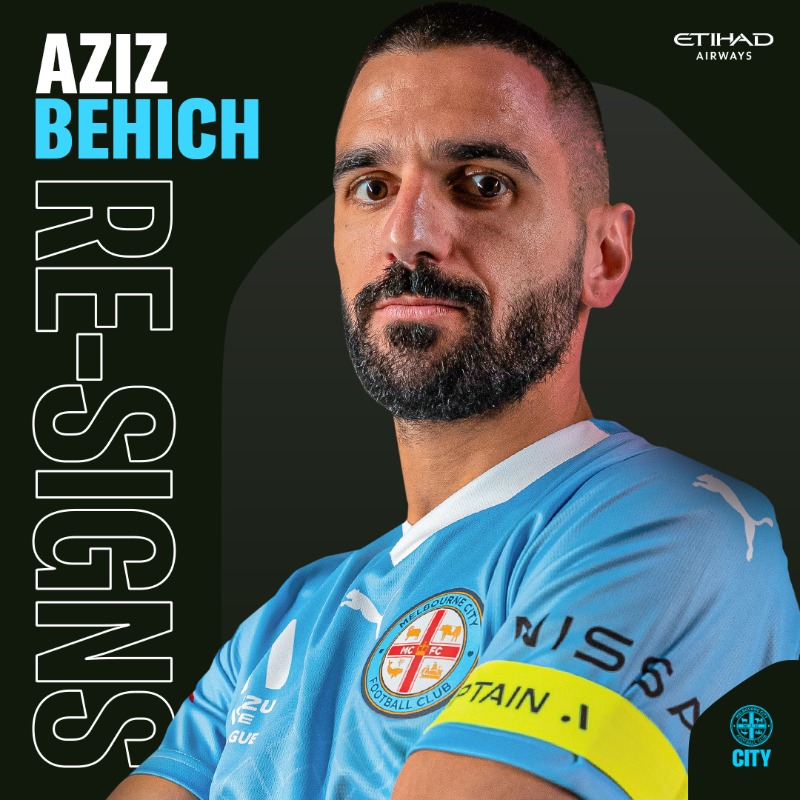 MelbourneCity's tweet photo. 𝐎𝐮𝐫 𝐂𝐚𝐩𝐭𝐚𝐢𝐧 👊

📝 We're delighted to announce Aziz Behich has put pen to paper on a new deal that will keep him in City blue until at least 2027!