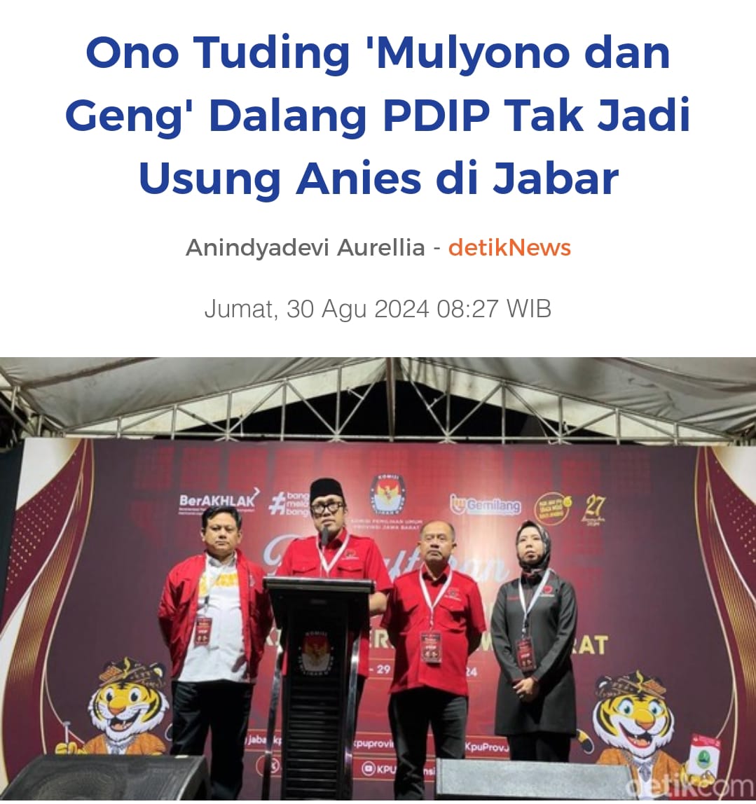 Leonita_Lestari's tweet photo. NGELINDUR SAMPEYAN CUK..
.
.

Epik fenomena Anies di Jabar gak butuh pengamat, itu TELANJANG…

Anies hanya mencoba melakukan hal yang sama dengan apa yang telah dilakukan PDIP padanya. Mata dibalas mata, dijeblokin balas jeblokin lagi. 

Anies berkata “TIDAK” pada PDIP tepat di ujung batas adalah karena dia pernah mendapat jawaban “TIDAK” dari PDIP juga tepat di ujung yang sama.

“Bukannya ini skenario dari Jokowi juga?”

Saya menyebutnya dengan ngelindur atau ngigau. Kemarahan bertubi - tubi di dunia nyata terbawa dalam alam bawah sadar dan lalu terucap tepat di saat tidur.

Tapi ngigau di saat terjaga, itu lebih parah. Itu butuh pendapat ahli jiwa bukan debat di wilayah abu - abu. Ini juga BENDERANG tanpa koma…
.
.
.