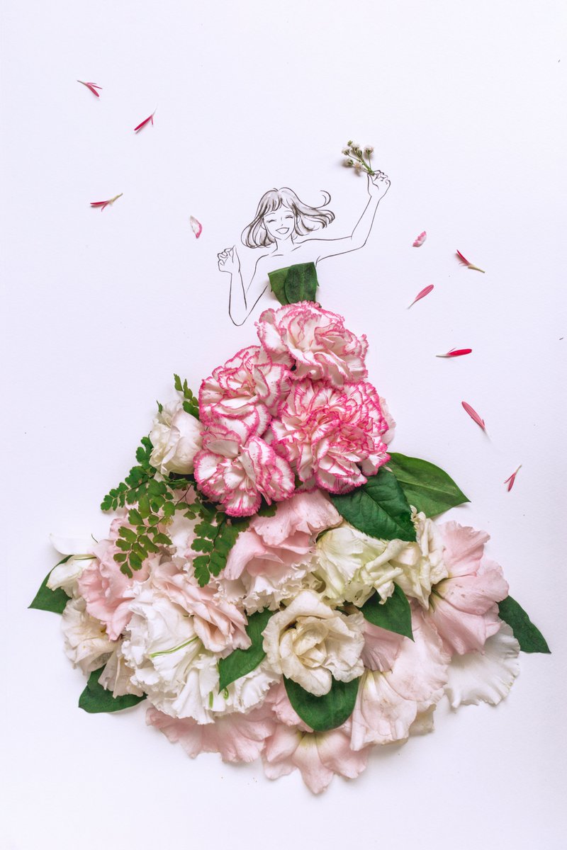 「オハヨー 」|はな言葉🌷葉菜桜花子🌷新作ドレスできましたのイラスト
