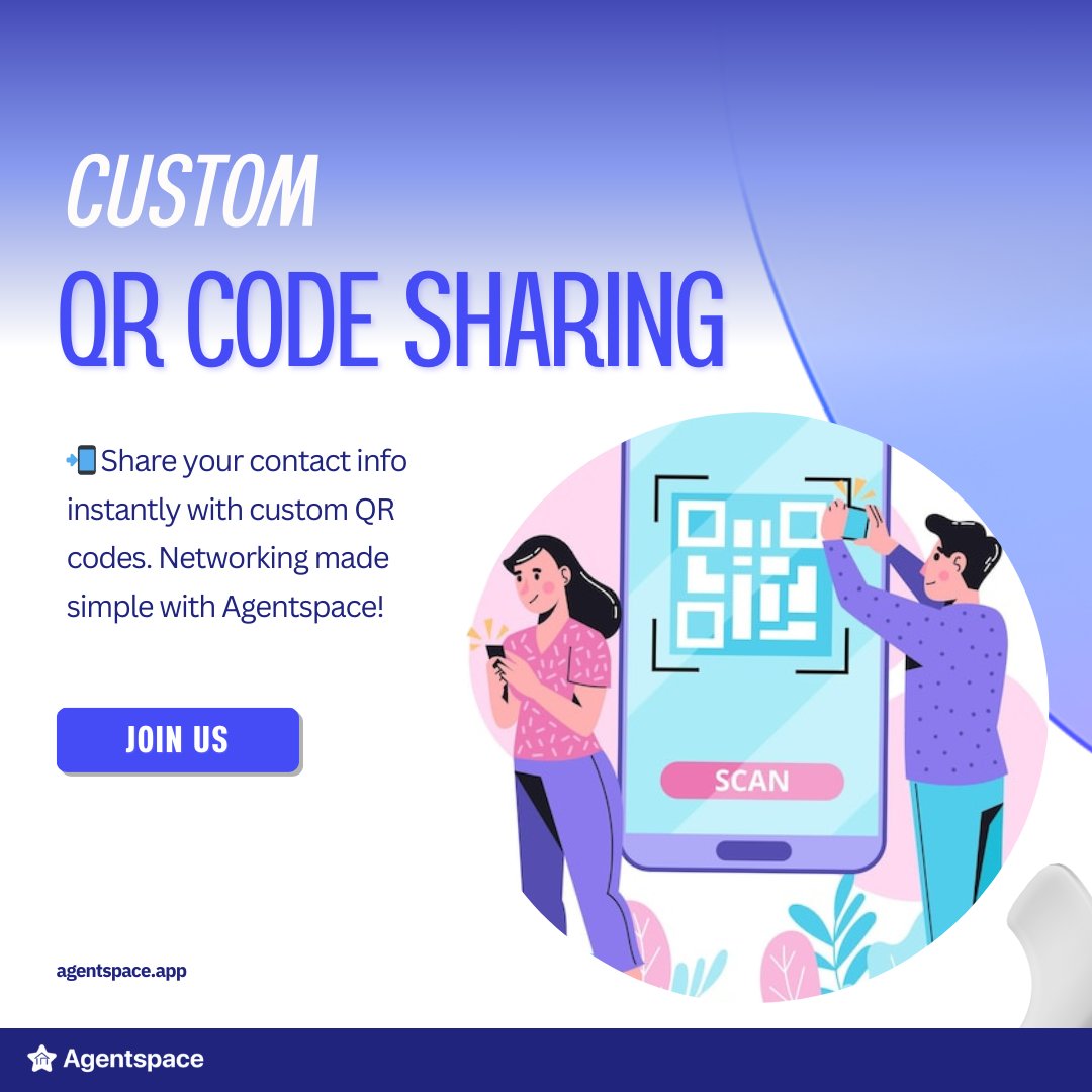 AgentSpace_app's tweet image. Share your contact info instantly with custom QR codes. Networking made simple with Agentspace!  for more information, please visit agentspace.app, #savetime
#increaseleads #RealEstateAdvice  #RealEstateAgentUAE  #Dubaihomes