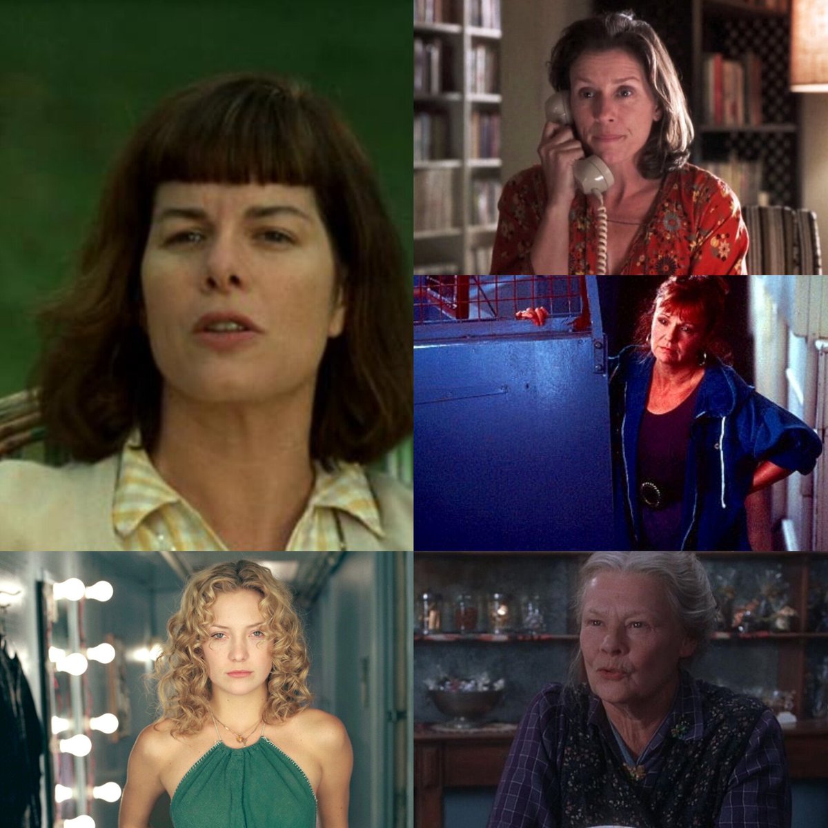 bullock25's tweet photo. Cual es tu preferida en #BestSupportingActress¿?
#Oscars2001
Marcia Gay Harden 'Pollock'
Kate Hudson 'Casi famosos'
Frances McDormand 'Casi famosos'
Julia Walters 'Billy Elliot'
Judi Dench 'Chocolat' https://t.co/ygTOf4dKid