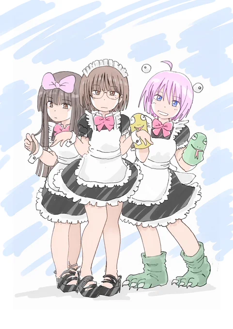 #見た人も何か無言で3人組をあげる 