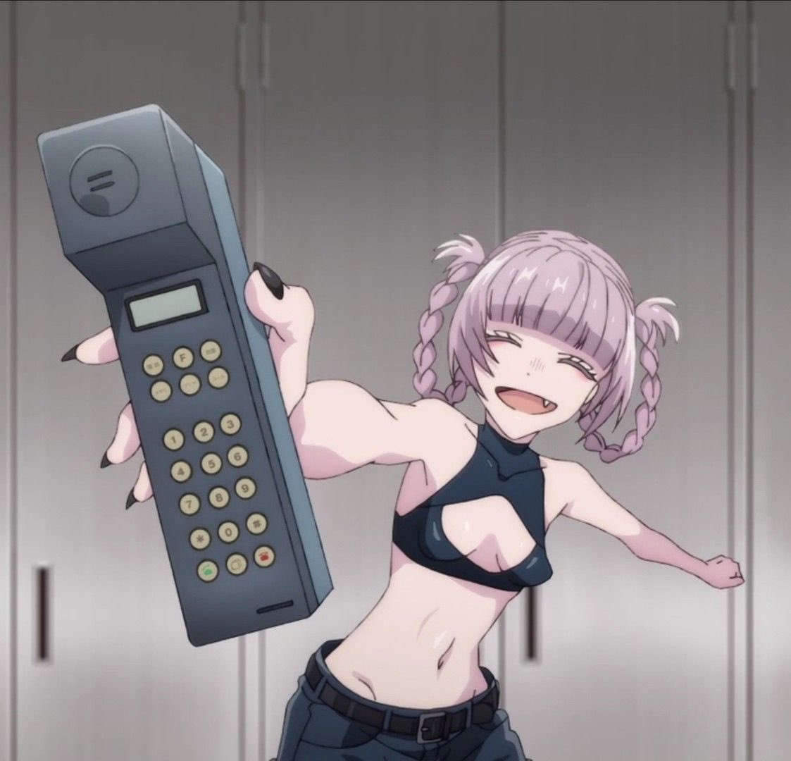 Look! The vampire finally got a phone!