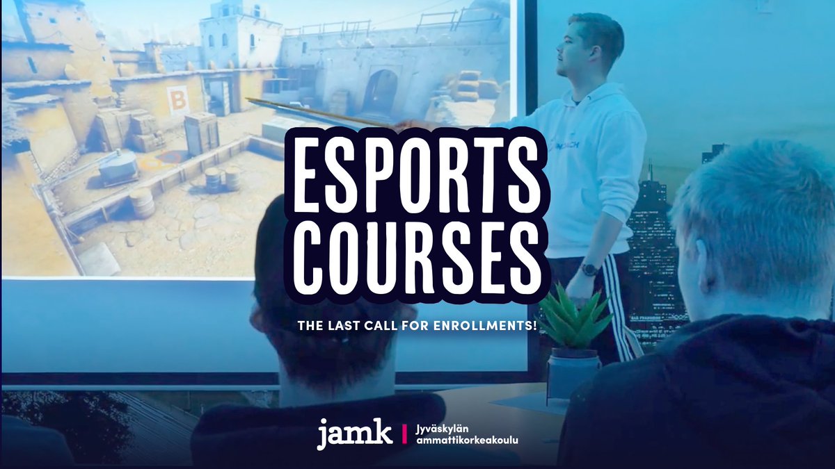 JamkGamePit's tweet photo. Hei @jamk_fi opiskelija, vielä ehdit mukaan e-urheiluopintojaksoille! 

➡️ ESPORTS COACHING
➡️ ROLES  AND RESPONSIBILITIES IN ESPORTS ORGANIZATION

Kurssitoteutukset valmentajasensei Perttu "per2" Lepän johdolla tiistai- ja keskiviikkoiltapäivissä klo 16-18. 

#esportsfi https://t.co/RgwDYTm0C1