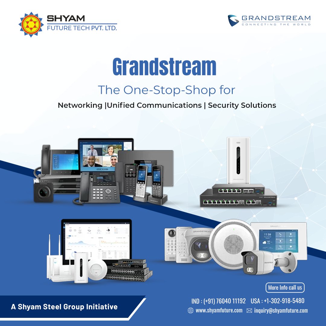 shyamfuturetech's tweet image. Connecting the world since 2002 with award-winning unified communications and networking solutions. Seamless, easy-to-manage platforms for businesses. 

#UnifiedCommunications #NetworkingSolutions #Grandstream #TechInnovation #shyamfuturetech