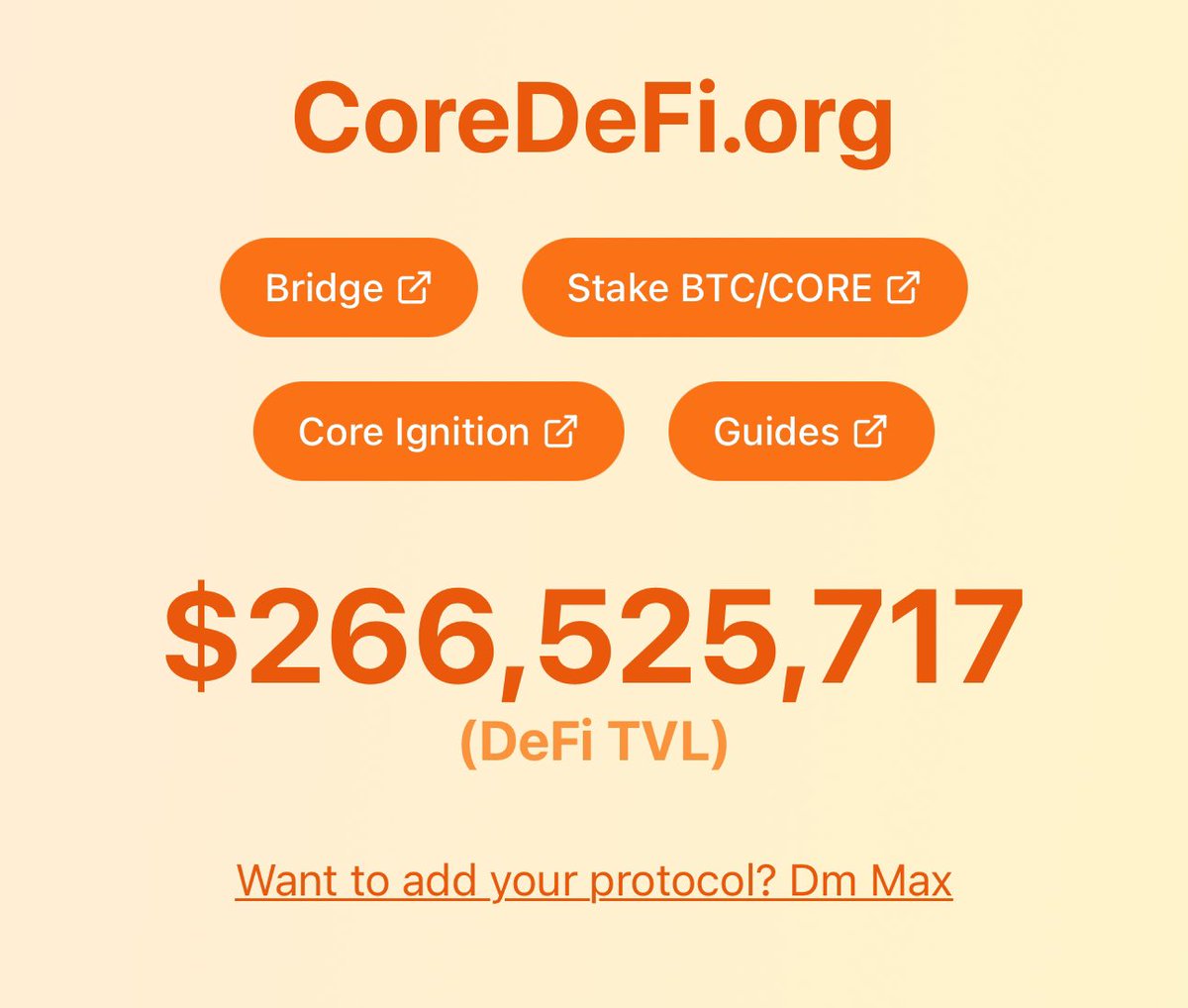 max_nlx's tweet photo. Seems lile @DefiLlama is not counting a lot of #BTCfi TVL for @Coredao_Org 

TVL on DL: ~$179m
Real TVL: >$270m

So I built https://t.co/mFAo1EYhkd ☢️

Currently have data for: @colend_xyz @Pell_Network and @nlx_trade  

Going to be adding more features and open-source it next 🏌️‍♂️ https://t.co/Ny3FKzMxMq
