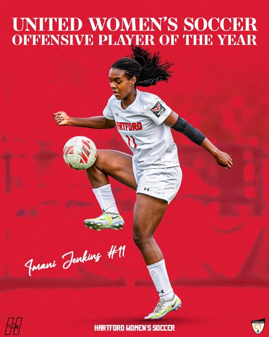 Congrats to Imani Jenkins on being named the United Women’s Soccer Offensive Player of the Year!

#HawkPride