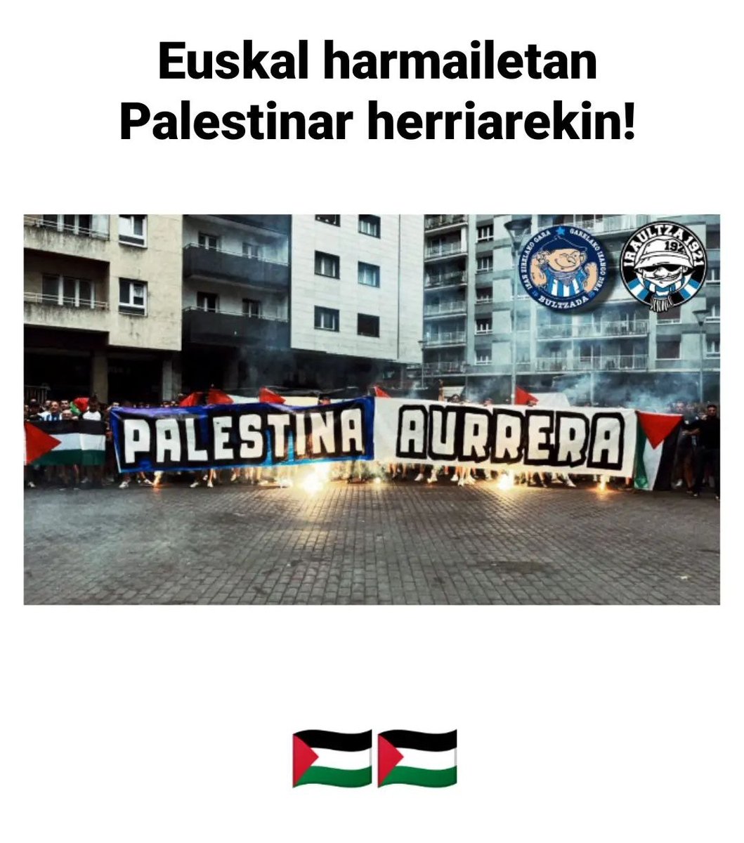 Gatacrata's tweet photo. bultzada juntament amb iraultza mostrant el seu suport al poble palestí, 📍euskal herria.

#AntifaHools 🇵🇸
[@leylahamed] https://t.co/kNvGICA4nH