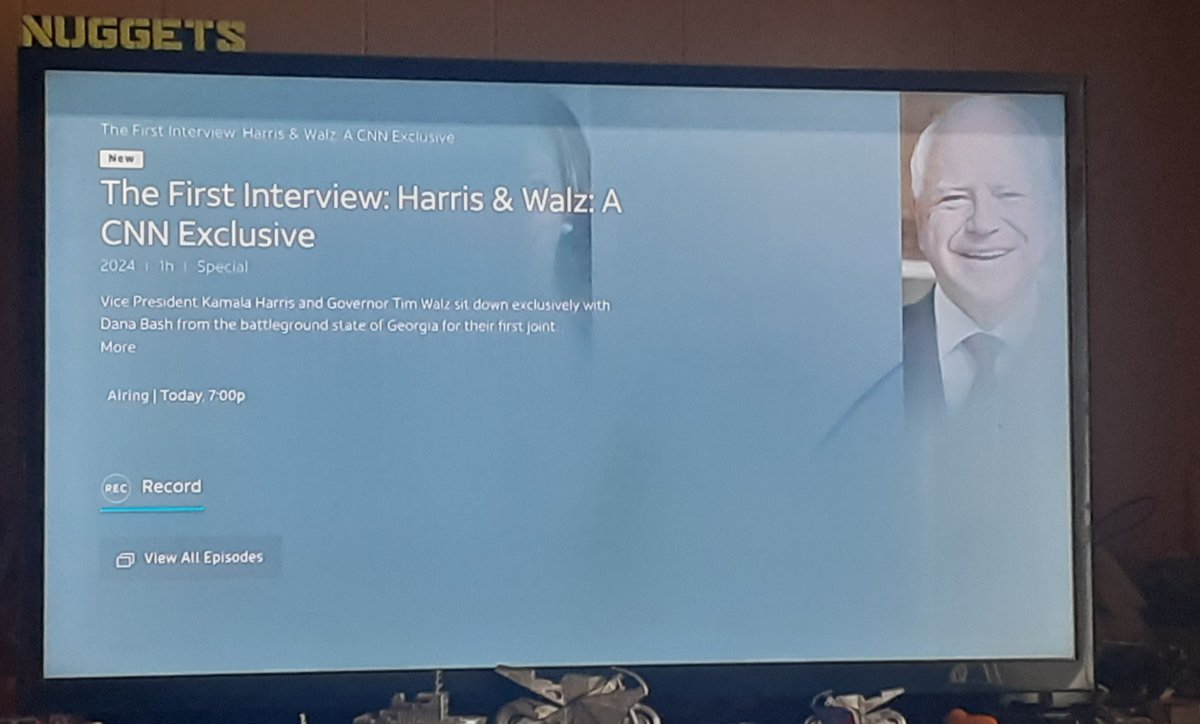 MisterPaul24's tweet image. This is the @cnn info page on direct stream tv on the #firstinterview. Not even a picture of @KamalaHarris just 
#downbytheriver @Tim_Walz 
Lmao!