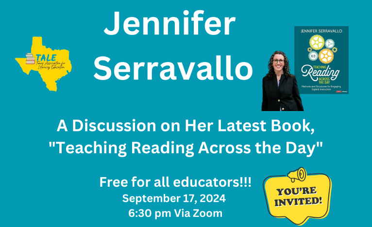 Join members of TALE's Educator Empowerment committee! 

Tuesday, 9/17/24, at 6:30 pm.  To attend this webinar, you must register in advance. A link to the webinar will be sent to email provided 24-48 hours before webinar begins.

Click here to register: shorturl.at/iZqb2