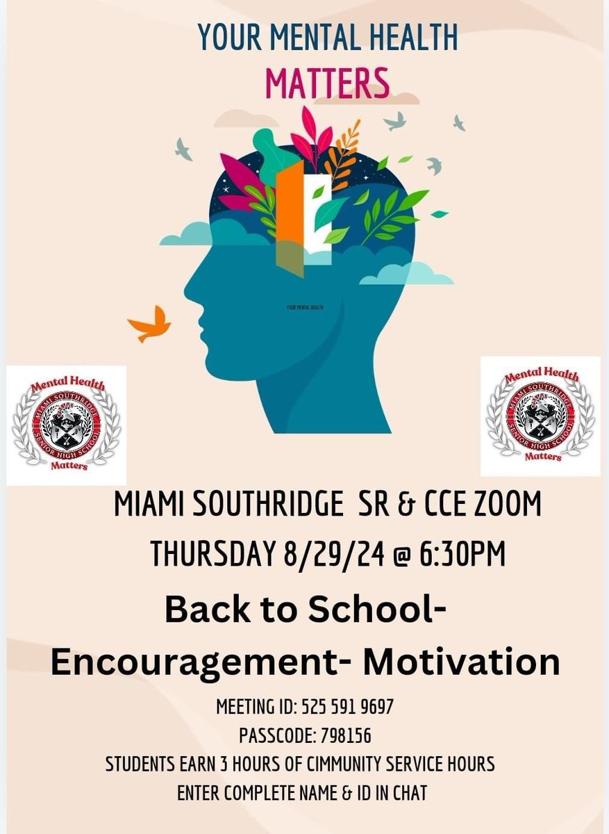 SouthridgeMiami's tweet image. Spartan Mental Health initiatives are in full swing! 🔴⚫️🔴⚫️🔴our Monthly Zoom sessions have started & we thank all our speakers, students, & community supporters for our strong opening! See you in September!