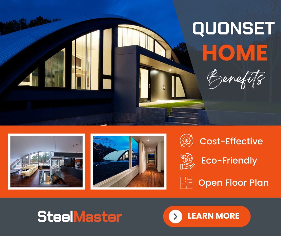 SteelMasterUSA's tweet photo. With a fully customizable design and a construction cost that beats traditional housing, it shouldn’t be a surprise that prefab steel Quonset huts are becoming more popular.

https://t.co/OAmMerHbXt https://t.co/k08abK8mAS